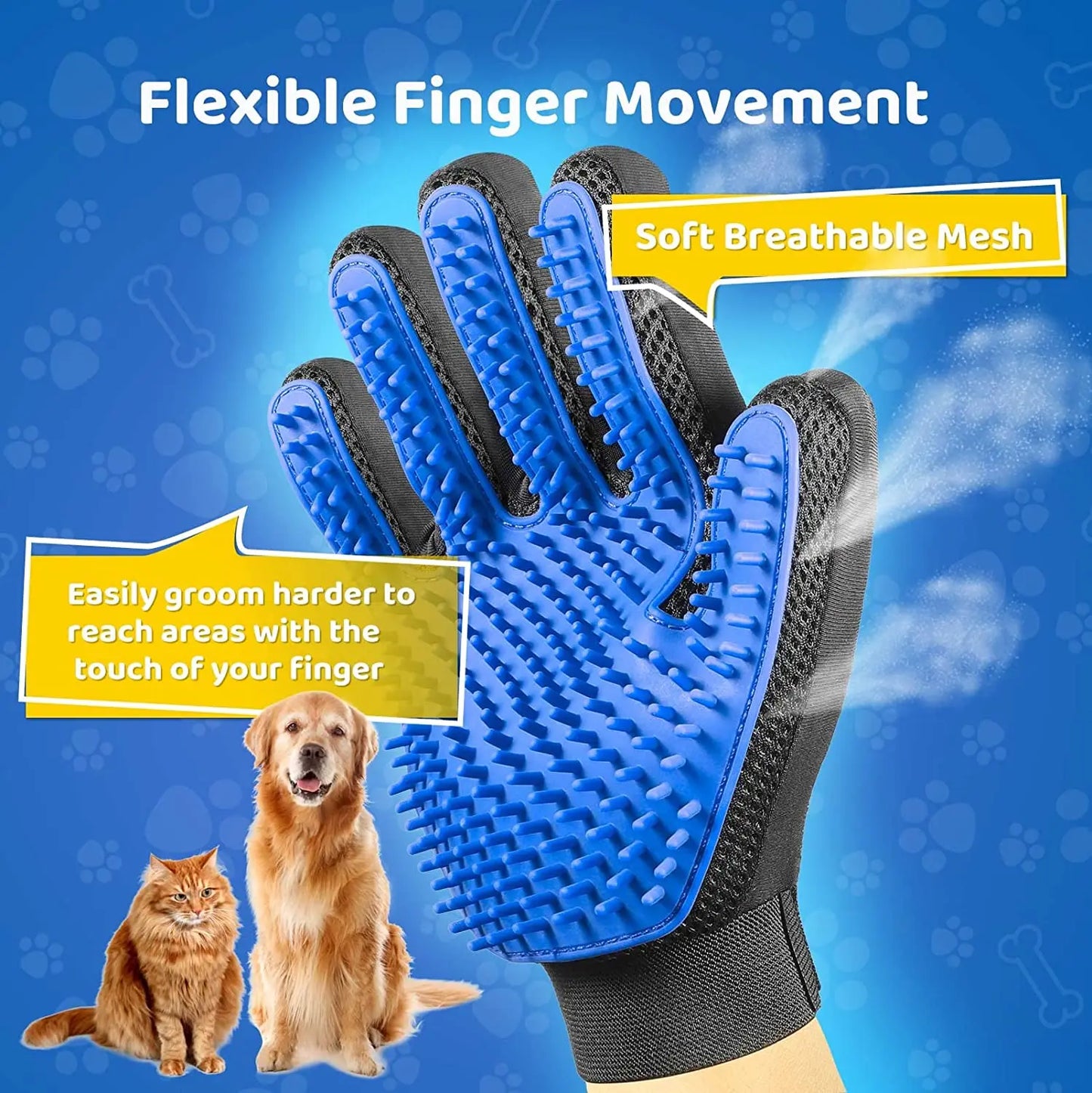 Pet Grooming Glove Gentle Efficient