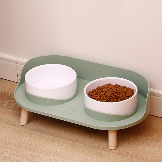 Food Feeders Pet Cat Double Bowls